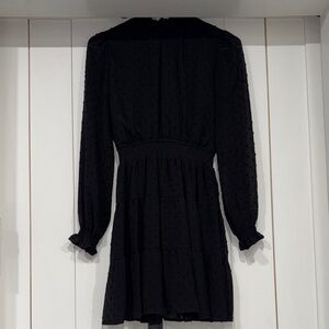 Sweet Wanderer Black Long Sleeve Dress